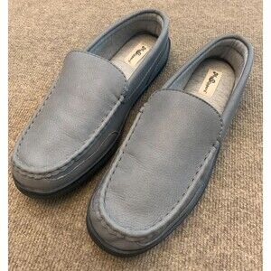 My Slippers Shoes Mens 11 Leather Slip-On Moccasins All Weather Sole Gray